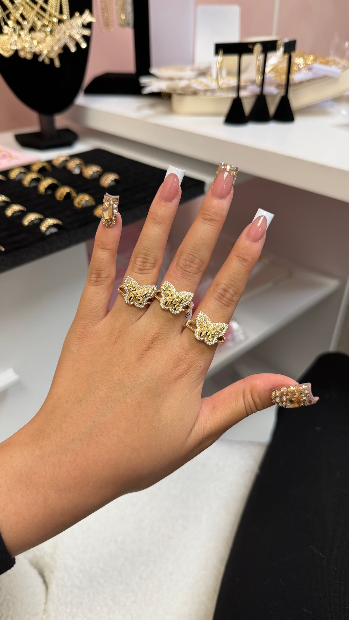 Chunky Butterfly Bling Ring