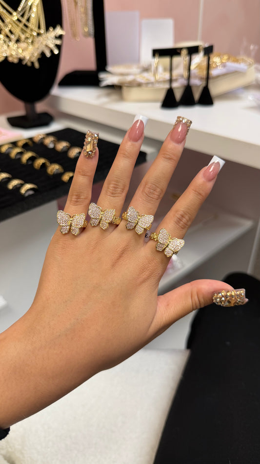 Pink Butterfly Bling Ring