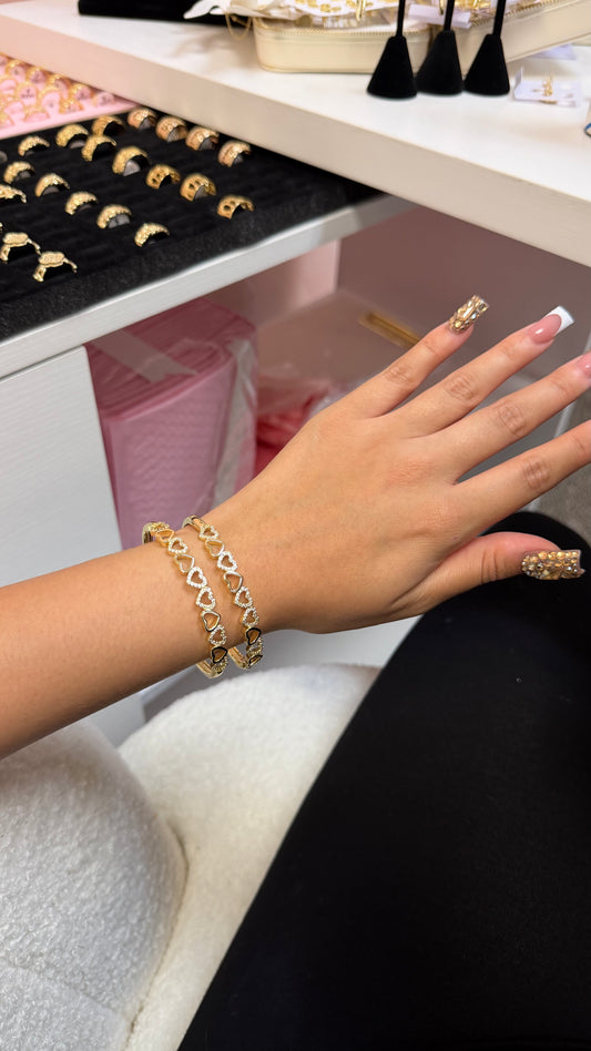 Heart Bling Cuff