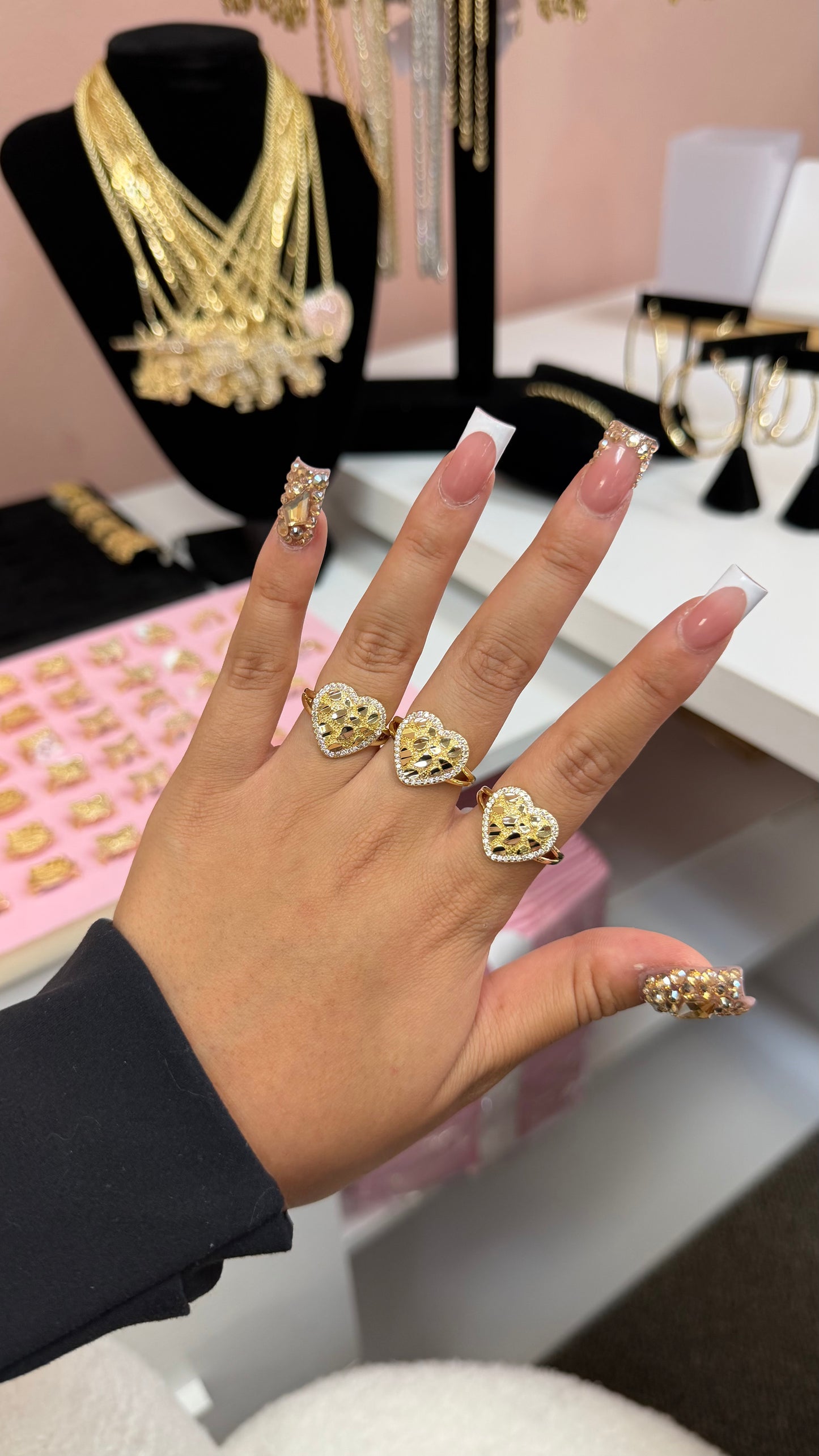 Bling Nugget Heart Ring