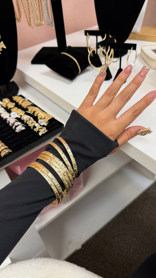 Gold Bangles (7 Pack)
