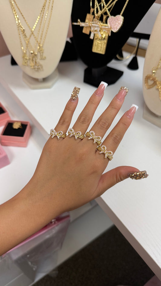 Pink Bling Bow Ring