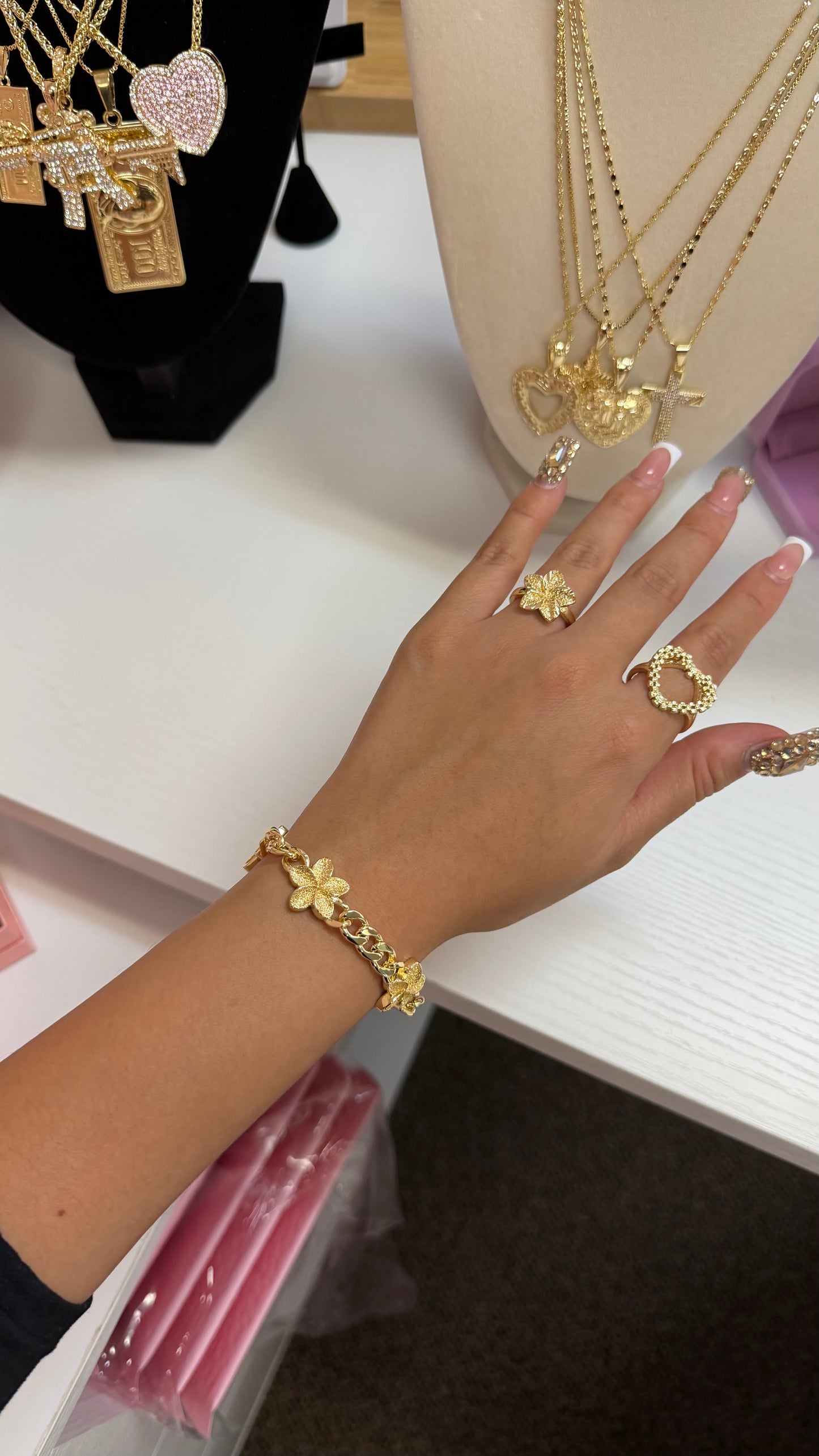 Plumeria Chain Bracelet