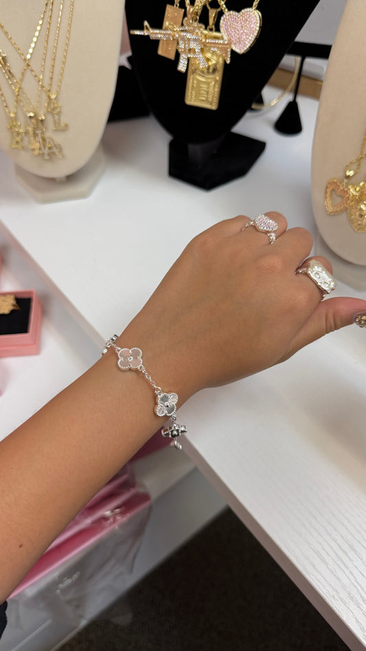 Silver Clover Bracelet