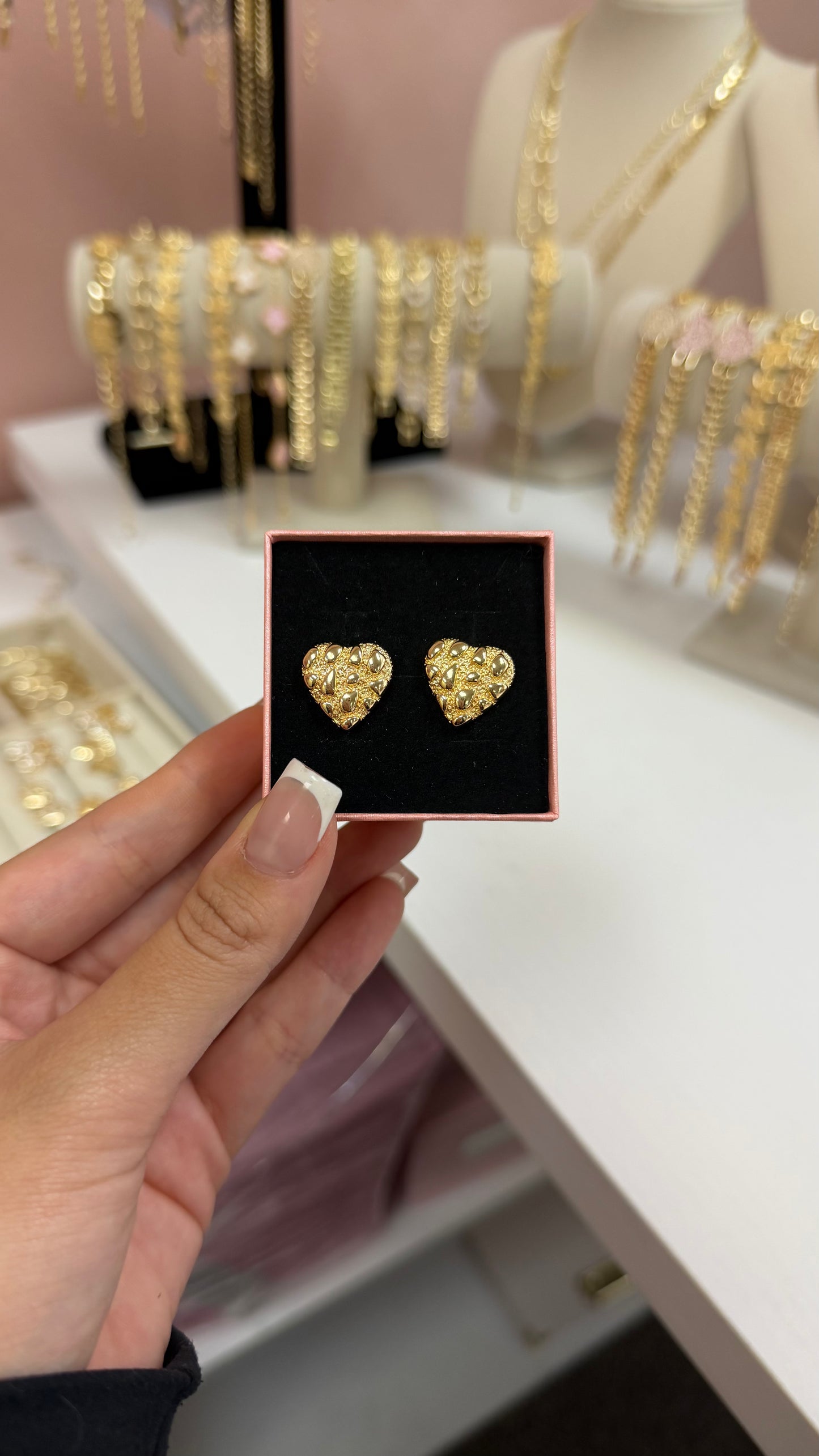 Nugget Heart Earrings