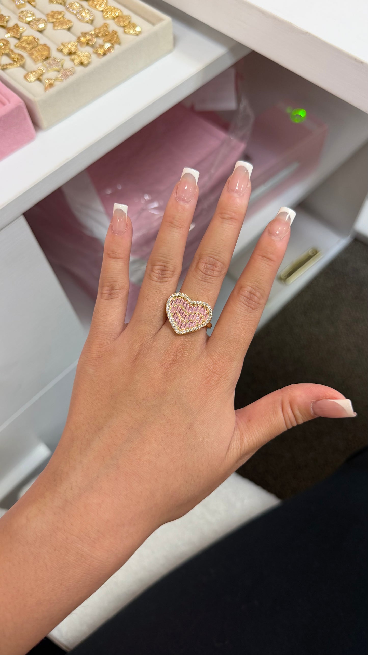 XL Pink Heart Ring