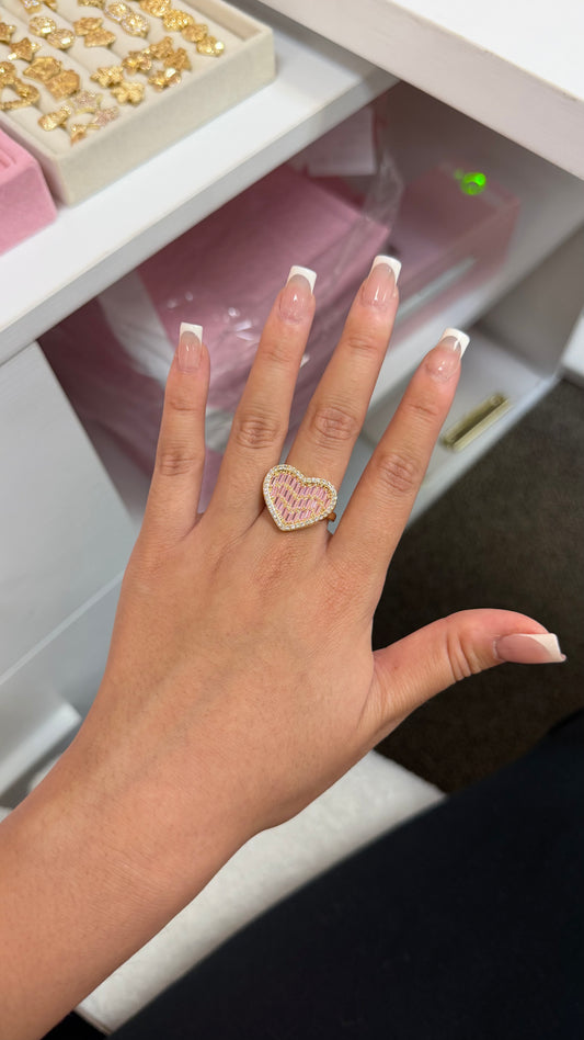 XL Pink Heart Ring