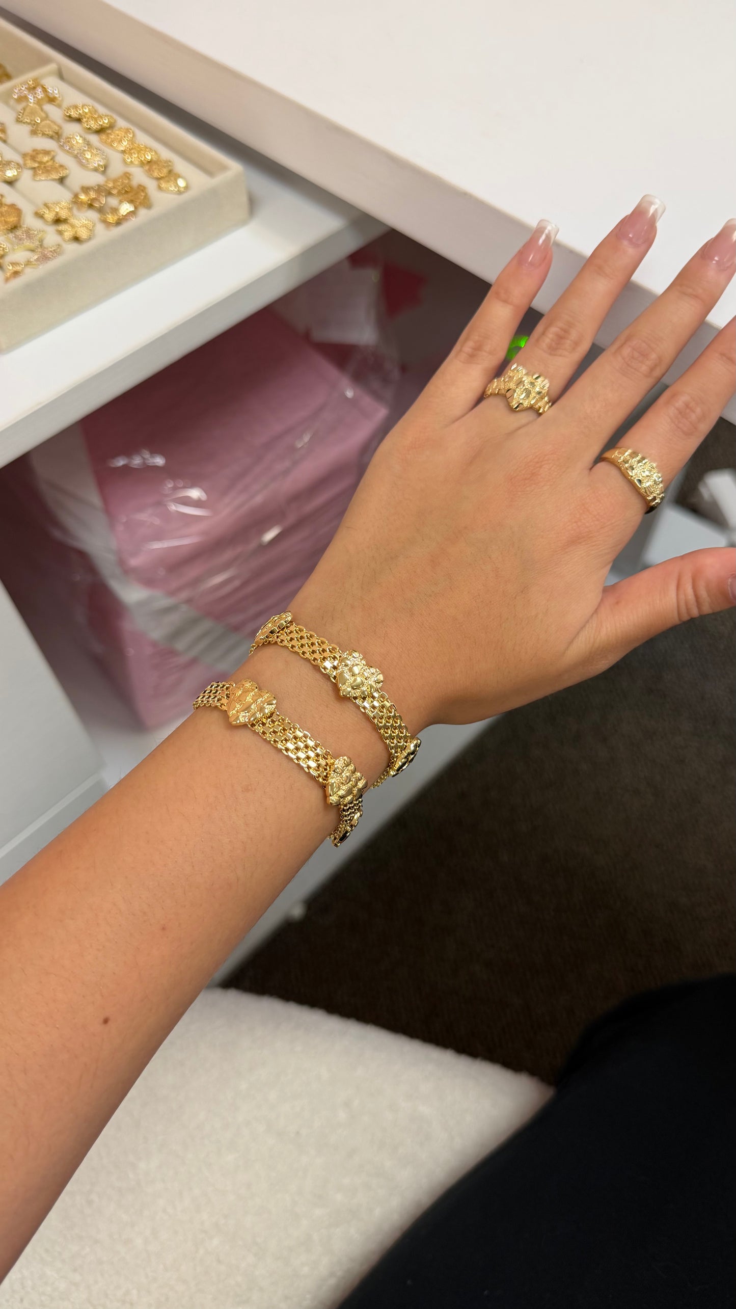 Nugget Heart Veil Bracelet