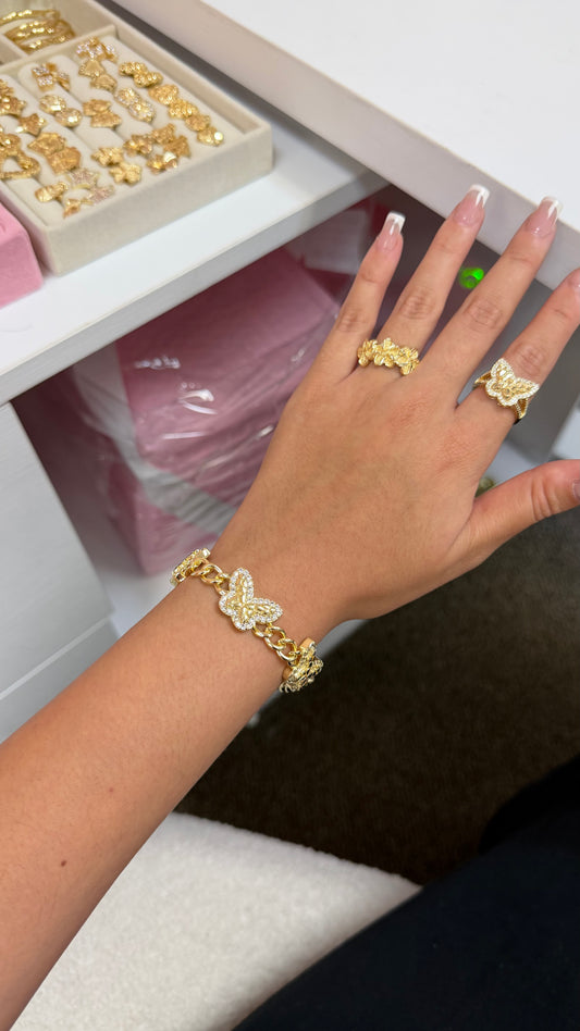 Nugget Bling Butterfly Bracelet